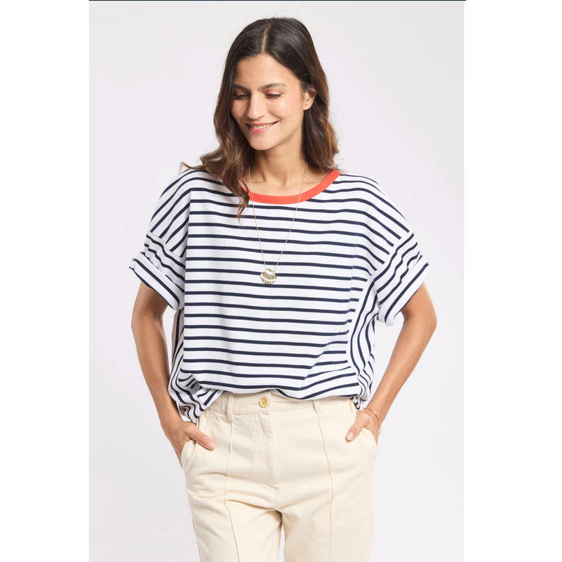 Heritage wide-sleeved striped shirt - thick cotton (dam/Armor Lux) (bild för) Heritage wide-sleeved striped shirt - thick cotton (dam/Armor Lux)